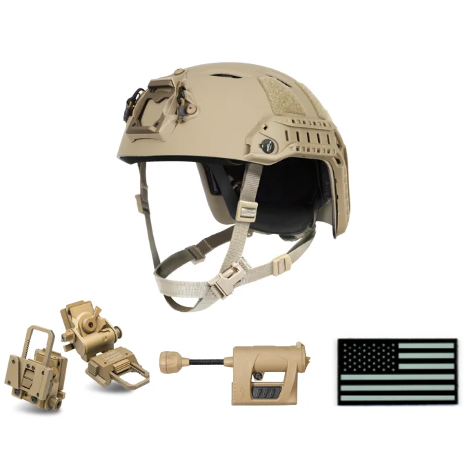 Ops-Core FAST Bump Helmet, Wilcox G24 Helmet Mount, and Princeton Charge X Bundle